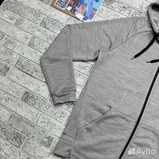 Nike Dri-Fit Zip Fleece Striped Training Hoodie