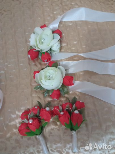 Бутоньерка для жениха и свидетелей