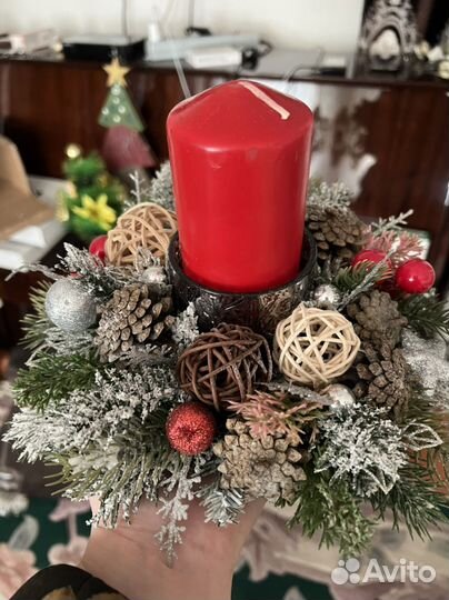 Новогодний венок ручной работы