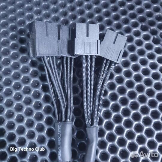 Кабель 12vhpwr моддинг чёрный/белый