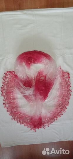 Пуховая шаль 74см-162см ажурный палантин новый