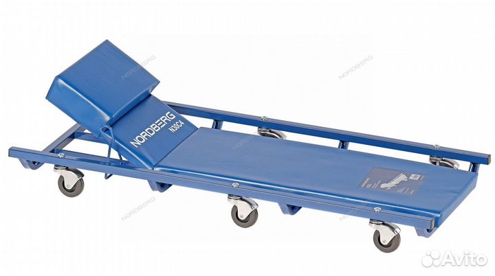 Лежак подкатной с подъемным подголовником