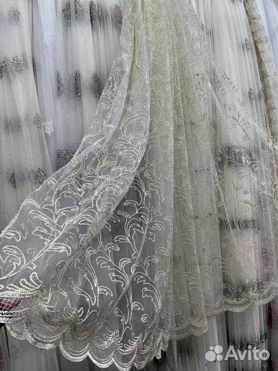 Тюль Новый с кордовой вышивкой