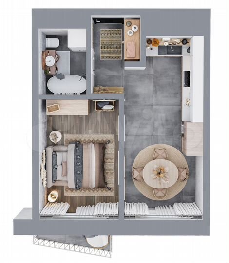 1-к. квартира, 42,9 м², 4/12 эт.