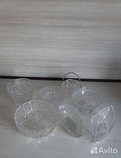 Конфетница. Хрусталь. СССР