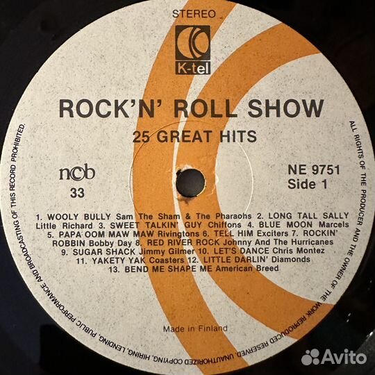 Сборник Rock'N'Roll Show (Финляндия 1977г.)