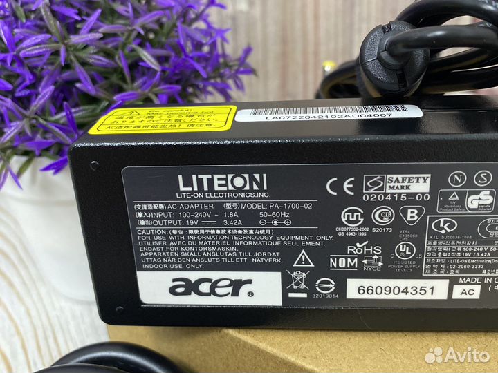 Зарядное устройство Acer 5.5*1.7