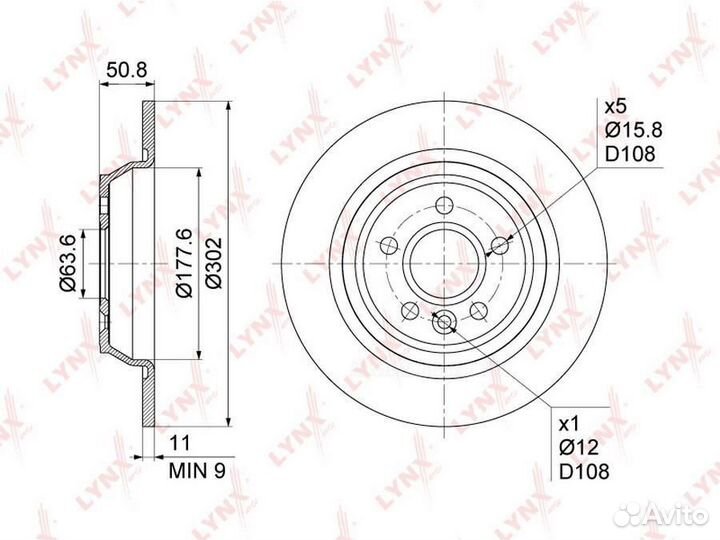 Lynxauto BN-1022 Диск тормозной зад