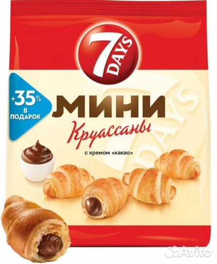 7days Мини-круассаны какао 105г