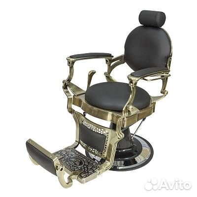 Кресло мужское барбер Ричард полированный медь