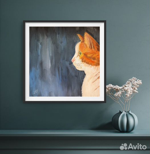 Рыжий кот картина маслом