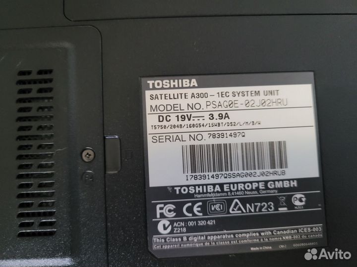 Toshiba satellite a300