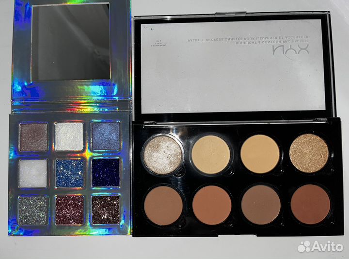 2 палетки для макияжа Nyx и 7days