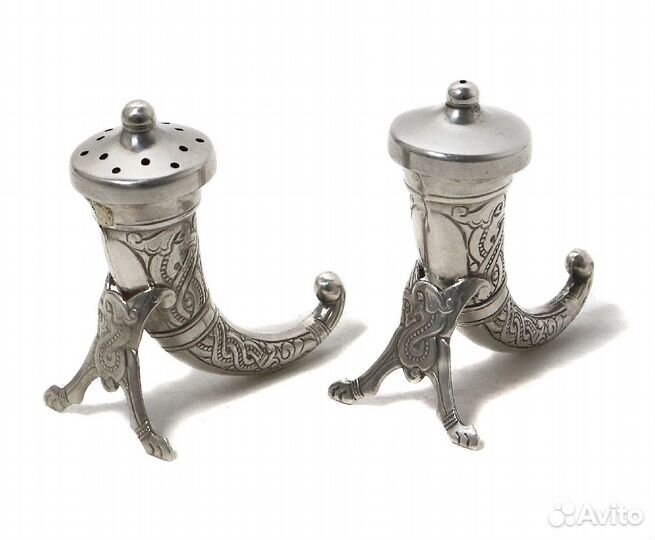 Серебряные солонка и перечница. Норвегия