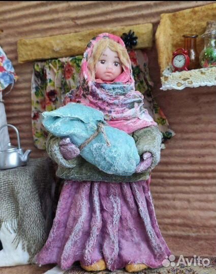 Ватная игрушка на ёлку