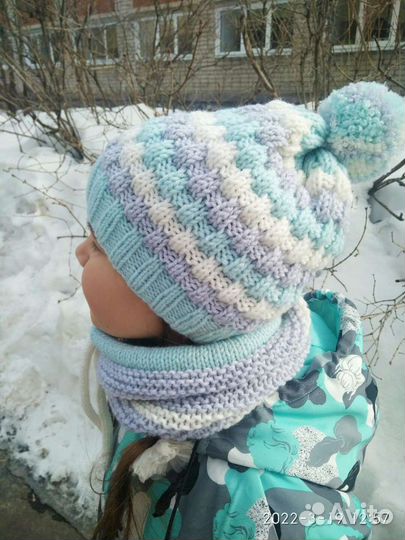 Комплект для маленькой принцессы шапка +снуд