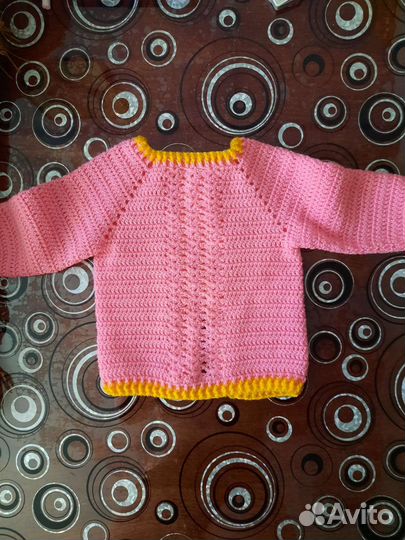 Вязанный комплект для малыша, ручная работа. Новый
