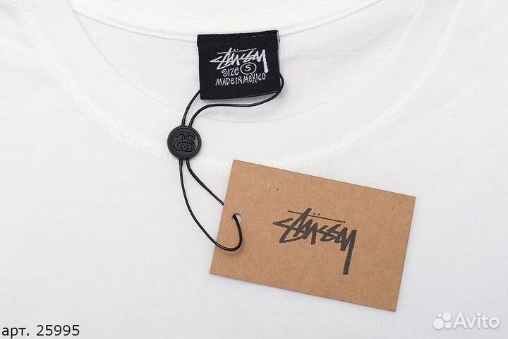 Футболка Stussy Белая трещины