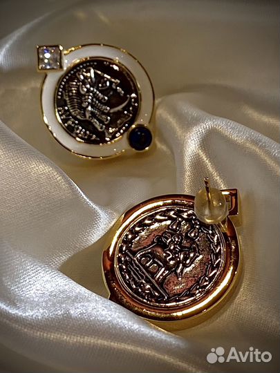 Ювелирная бижутерия серьги монеты