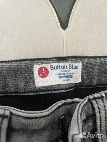 Джинсы на флисе на девочку 4 года Button Blue