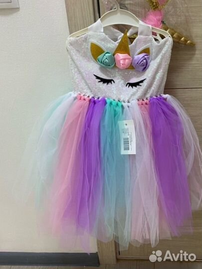 Платье для девочки с единорогом