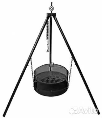 Барбекю мобильное на цепях с костровой чашей