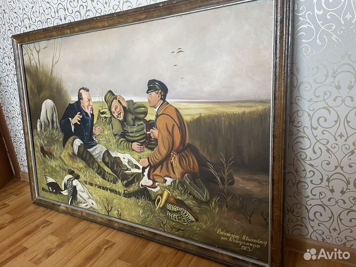 Картина маслом огромная 1973 г