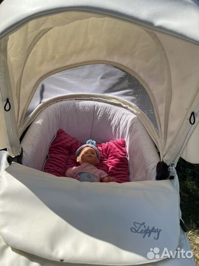 Коляска Tutis Zippy Classic 3 в 1, белая Эко-кожа