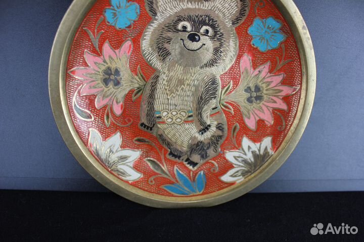 Тарелка блюдце Индия Олимпийский Мишка Олимпиада