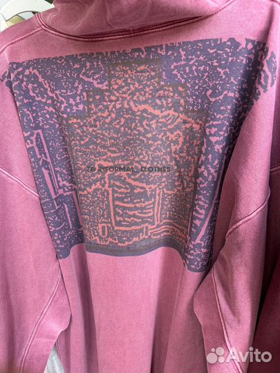 Cav empt худи оверсайз бордовое overdye