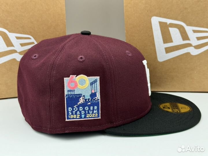 Бейсболка New Era MLB LA Dodgers Burgundy 7 5/8