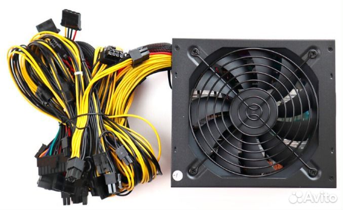 Блок Питания для Майнинга 2000W Тихий 16x8pin; 2x6