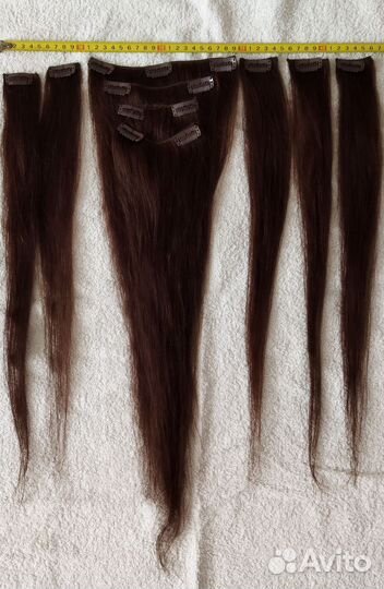Натуральные волосы на заколках 50 см