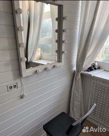 Гримерное зеркало с лампочками бу