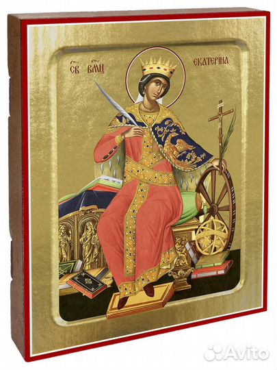 Икона Екатерины, великомученицы (сидящая) (на дереве): 125 х 160