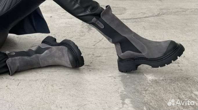 Сапоги осень весна женские 37 натуральная кожа