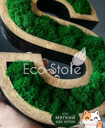 Логотип из стабилизированного мха