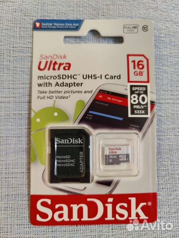Карта памяти micro SD 16GB
