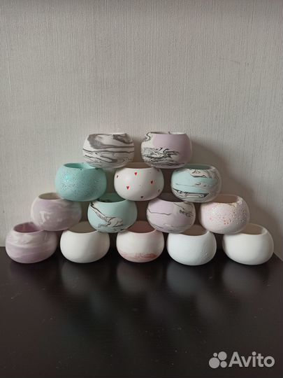 Кашпо подсвечники из гипса