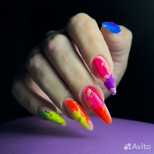 Маникюр гель лак наращивание 