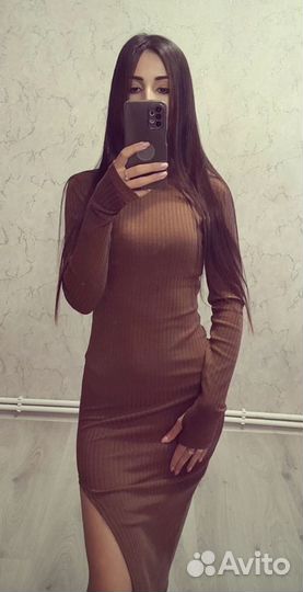 Платье лапша с разрезом