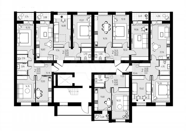 2-к. квартира, 65,7 м², 8/10 эт.