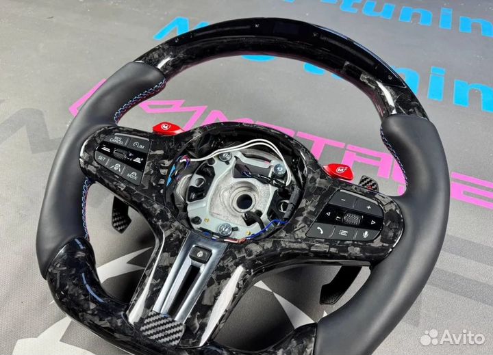 Руль кованый карбон BMW G серия кожа Монитор
