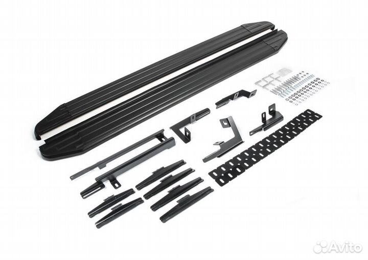 Пороги Подножки Toyota Highlander 2014- Premium-BL