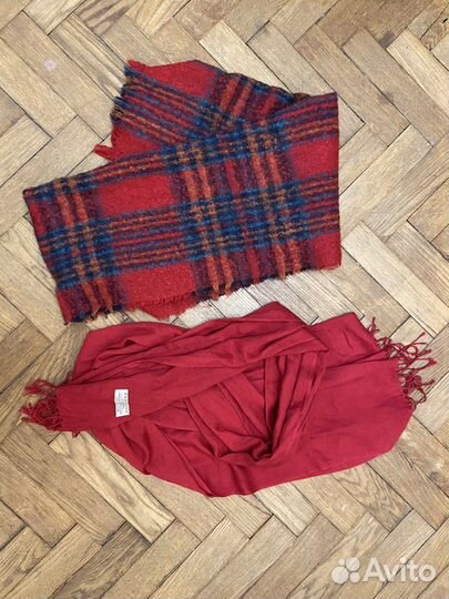 Шарф красный в клетку