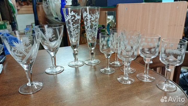 Фужеры и рюмки хрустальные, СССР
