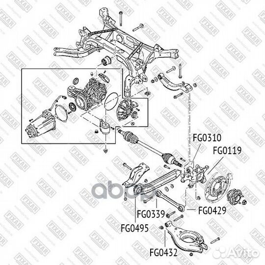 Сайлентбок задней цапфы нижний зад FG0119 F