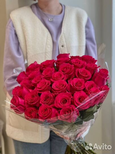 Крупные Эквадорские розы. Букет из роз