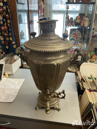 Самовары угольные латунные