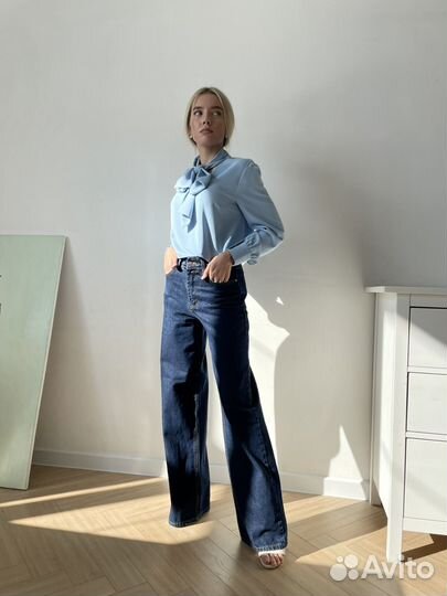 Блузка женская голубая